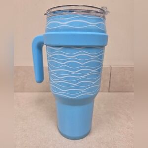 REDUCE Cold1 40oz Stainless Steel Insulated Blue & White Tumbler "Waves" Pattern